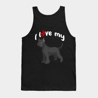 I Love My Giant Schnauzer Dog (Cropped Ears) Tank Top